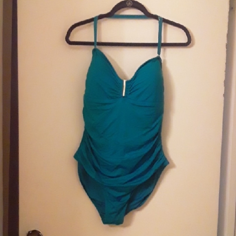 Calvin Klein Collection Teal One Piece Swimsuit